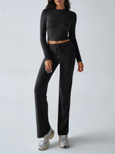 Load image into Gallery viewer, Devine Round Neck Long Sleeve Top and Drawstring Pants Set