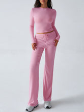 Load image into Gallery viewer, Devine Round Neck Long Sleeve Top and Drawstring Pants Set