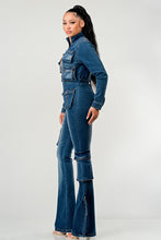 Load image into Gallery viewer, Athina dye zip up long sleeve jumpsuit