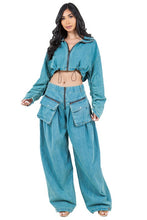 Load image into Gallery viewer, FAHION DENIM TWO PIECE PANT SET