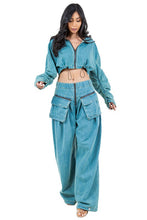 Load image into Gallery viewer, FAHION DENIM TWO PIECE PANT SET