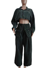 Load image into Gallery viewer, FAHION DENIM TWO PIECE PANT SET