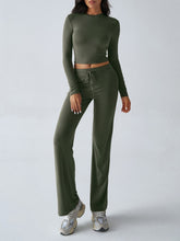 Load image into Gallery viewer, Devine Round Neck Long Sleeve Top and Drawstring Pants Set