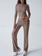 Load image into Gallery viewer, Devine Round Neck Long Sleeve Top and Drawstring Pants Set