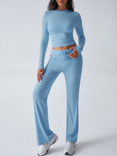 Load image into Gallery viewer, Devine Round Neck Long Sleeve Top and Drawstring Pants Set