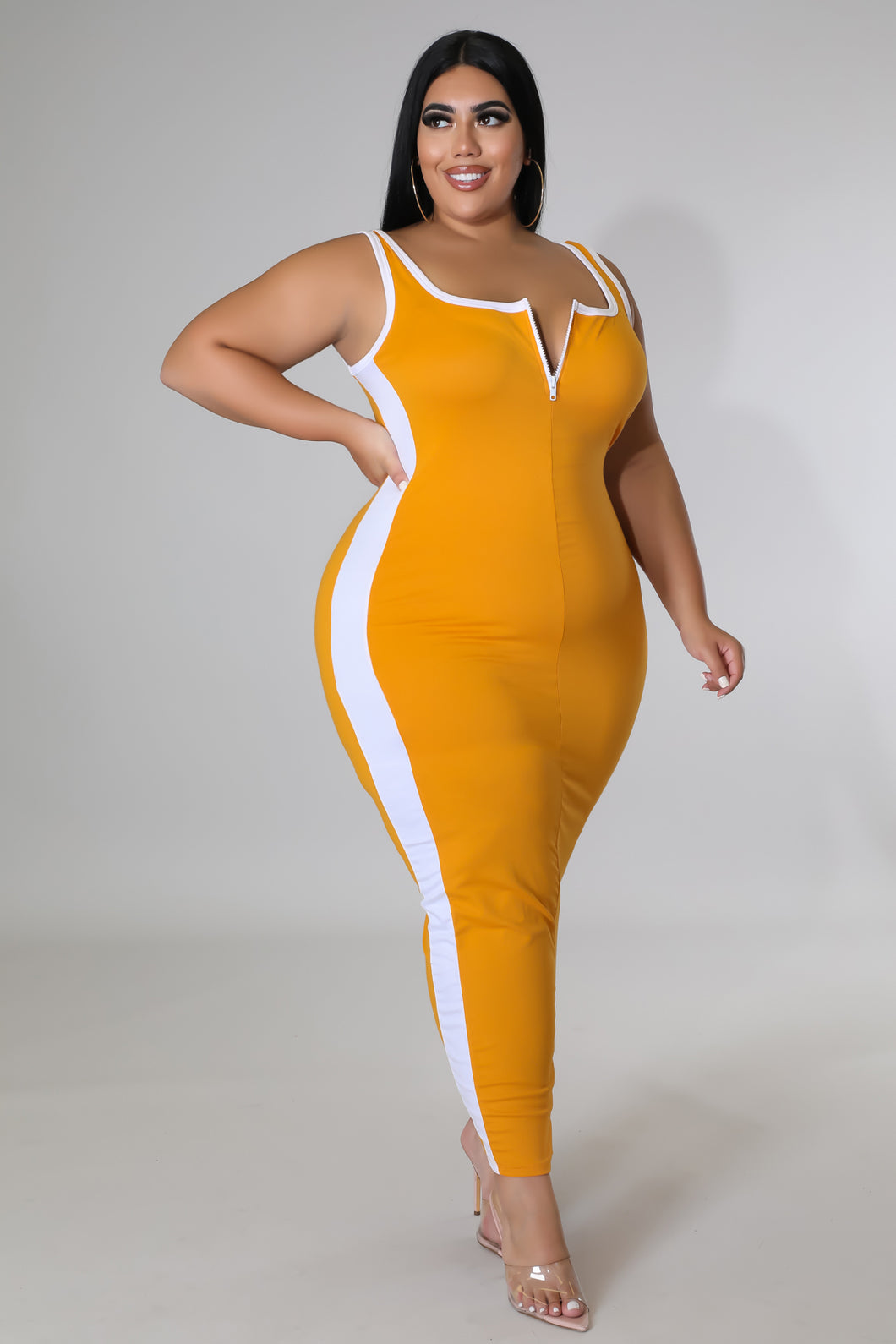 Esmay Dress Mustard or Black/White